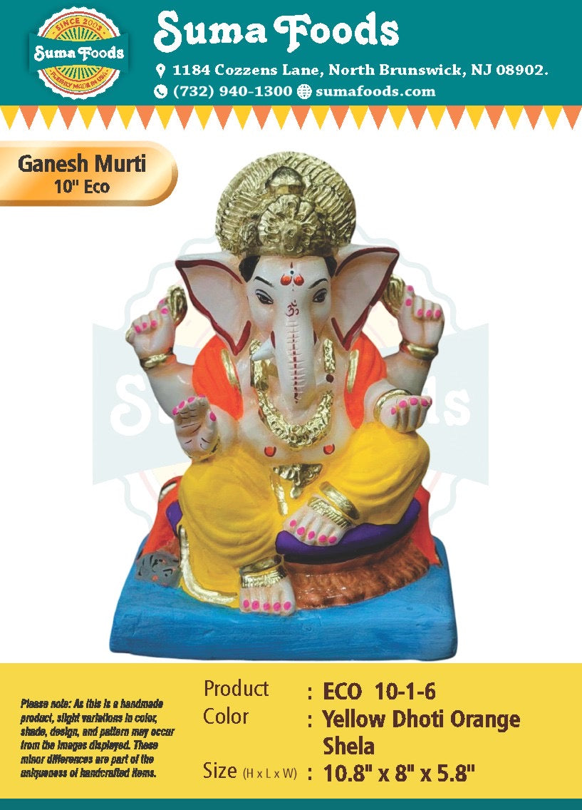 10" Paper Mache Ganesh Murti Model 10-1-6
