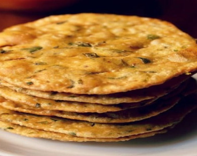 Methi puri is crispy snack made of methi leaves and maida