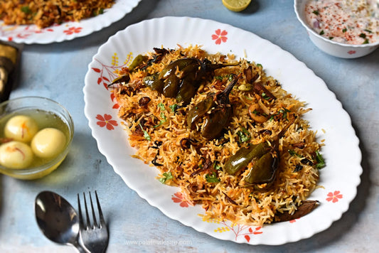 Guthi vankai (Stuffed eggplant) Biryani