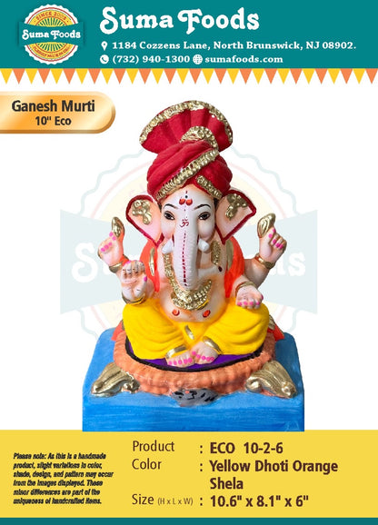 10" Paper Mache Ganesh Murti Model 10-2-6