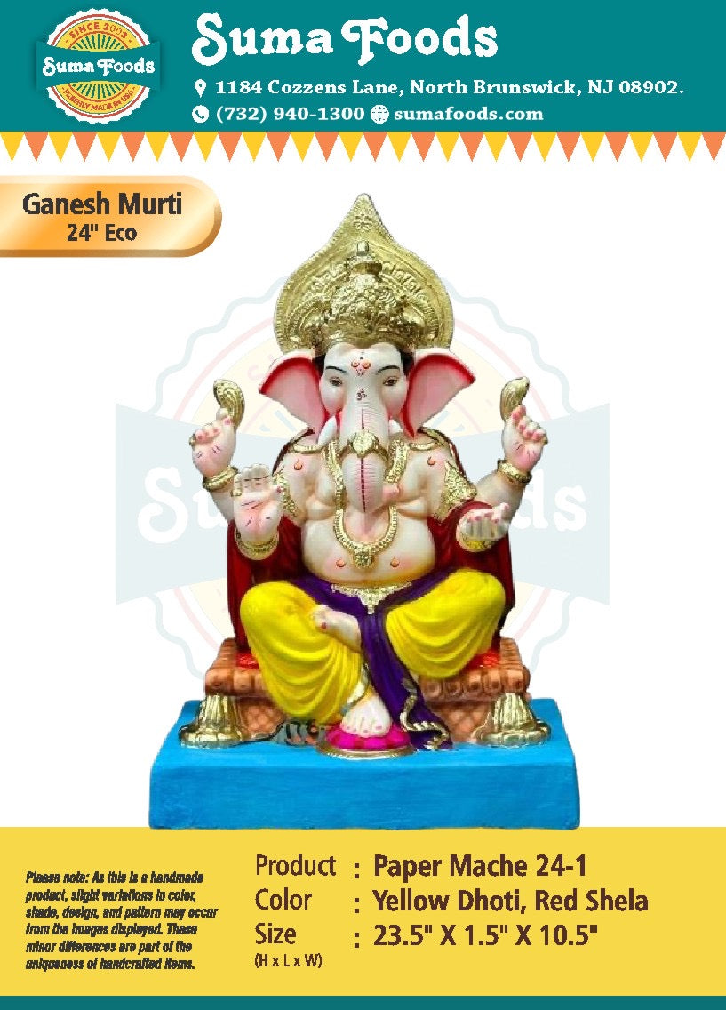 24" Paper Mache Ganesh Murti Model 24-1