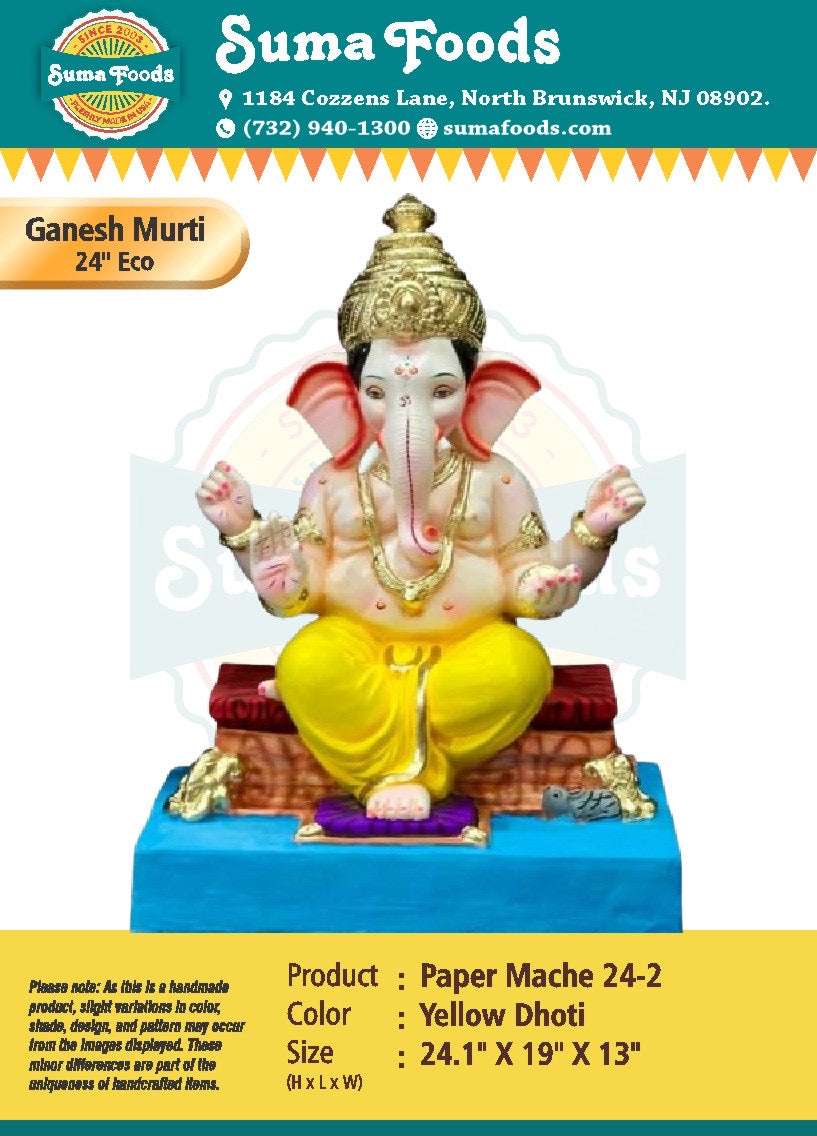 24" Paper Mache Ganesh Murti Model 24-2