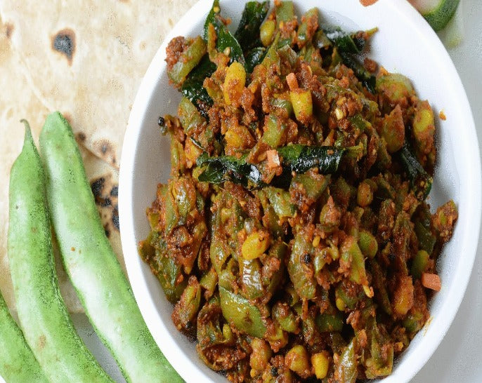 French Beans with methi is freshly made with french beans and methi