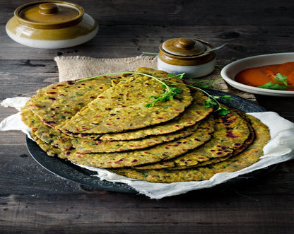 Aloo-Methi paratha made with whole wheat ,boiled potatoes and methi leaves
