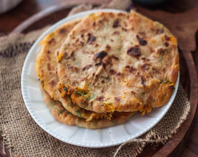 Mix veg Paratha made of whole wheat and mixed vegetables